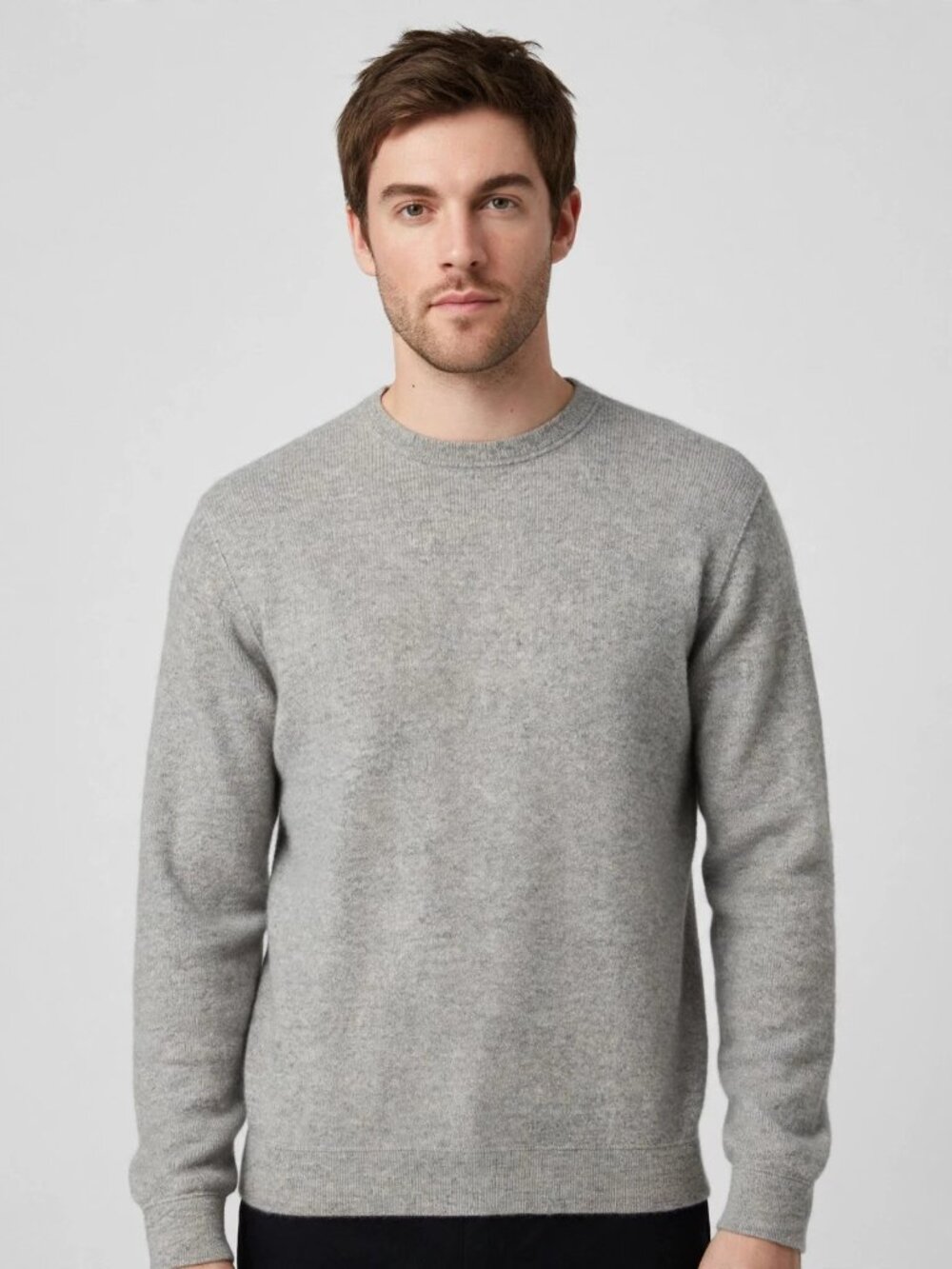 Ermenegildo Zegna Men's 100% Cashmere Gray Crew Neck Sweater Size XL X-Large
